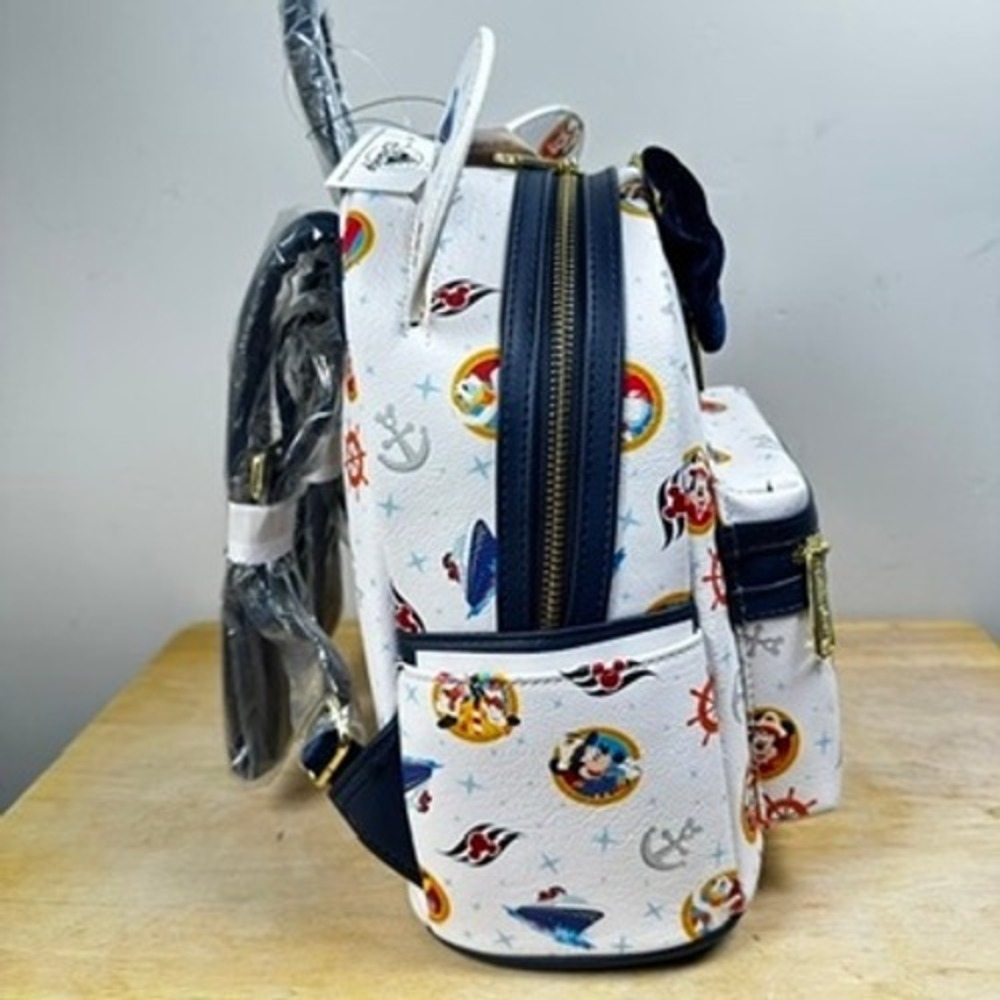 Loungefly Disney‎ Cruise Line Wish Mini Inaugural Sailing Mini Backpack Nautical - Picture 5 of 15